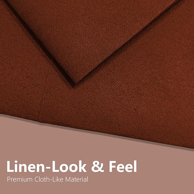 Burnt Sienna Linen Feel Napkins with Flatware Pocket, 50 Pack Cloth Like Pre-Folded Napkins for Silverware, Guest Hand Towel for Dinner Party Wedding Decoration (16. x 15.5 inch)
