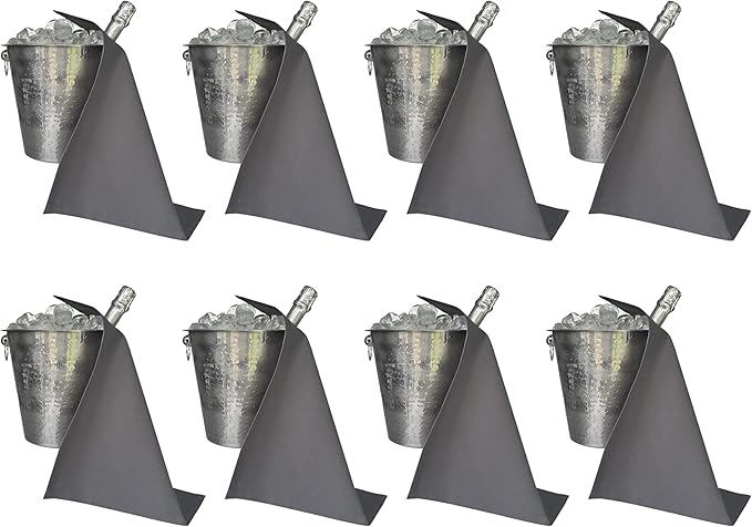 Original Collection, Bottle Cloths for Ice Buckets, Cotton, 42 cm, Corner Hole, Stitched Circle (Platinum, Pack of 8)