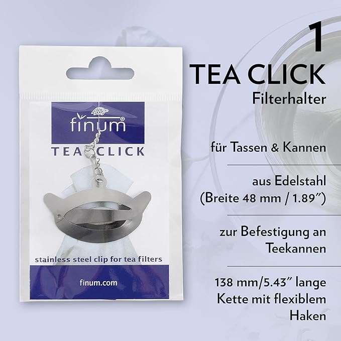 Finum Tea Click - Stainless Steel Clip for Tea Bag Filters
