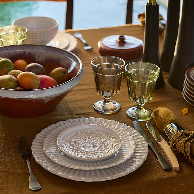 Costa Nova Ceramic Stoneware 6'' Appetizer plate - Cristal Collection White| Microwave & Dishwasher Safe Dinnerware | Food Safe Glazing | Restaurant Quality Dinnerware