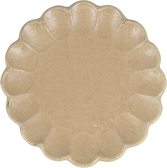 Mino Ware 555-0012 Kaneko-Kohei Linker Plate, Platter, Tea, Kneeling Flowers, Diameter 9.4 inches (24 cm), Curry Plate, Pasta Dish, Microwave Safe, Dishwasher Safe, Made in Japan