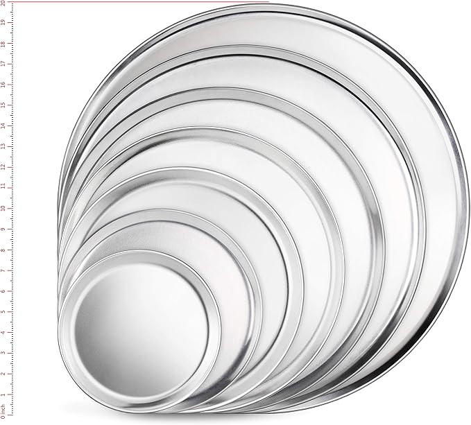 New Star Foodservice 536594 Restaurant-Grade Aluminum Pizza Pan, Baking Tray, Coupe Style, 18-Inch