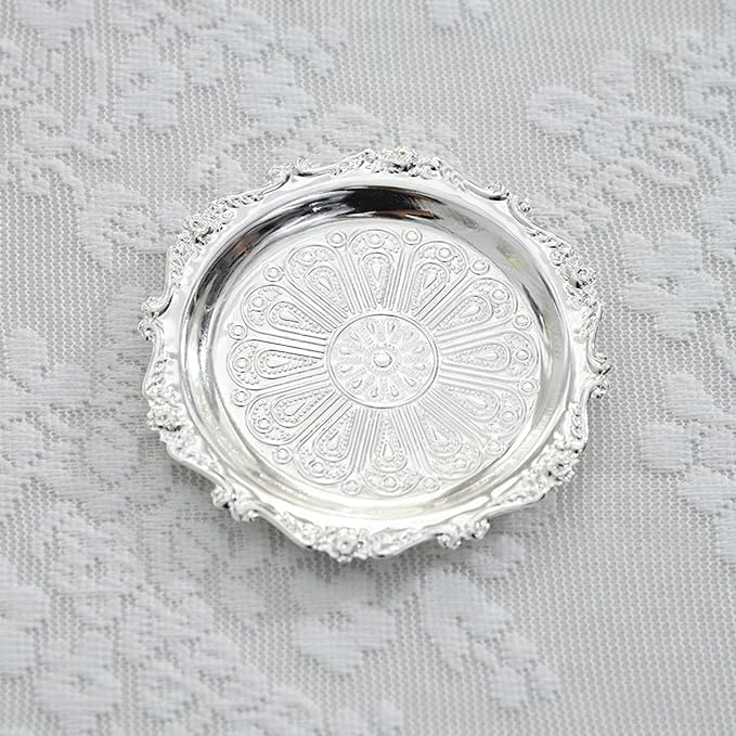 Retro Metal Serving Tray,Stainless Steel Snack Platter | Metal Serving Platters,for Homeowners Home Apartment Kitchen Dining Table Bar Office Buffet Entertainers Dinner Party Wedding