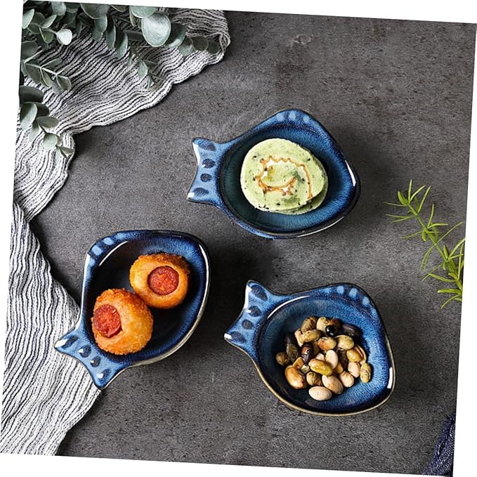 2pcs Ceramic Seasoning Dishes Multifunctional Appetizer Plates for Sauces Condiments Desserts for Home Restaurant Catering Use