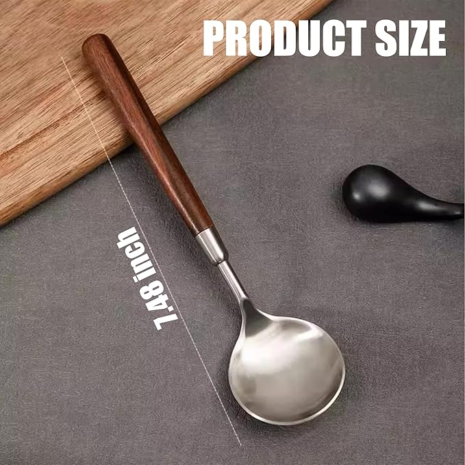 10-piece wooden handle spoons service for 10 people, flatware set, cutlery sets, utensil set,18/8 stainless steel home use hotel banquets wooden handle spoons,matte polishing