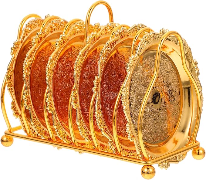 BESTonZON 1set Creative Golden Fruit Plate with Rack Snack Dish Collection for Appetizers Desserts and Fruits Elegant Serving Tray for Home Parties and Gatherings