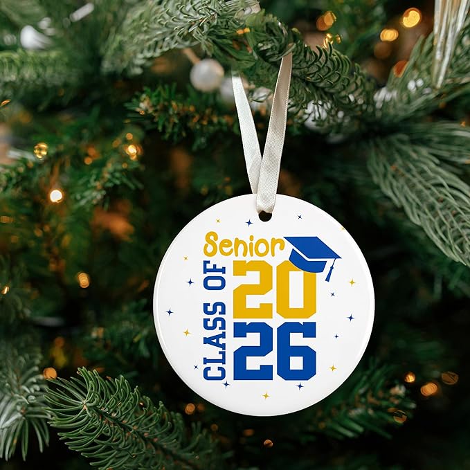 Graduation Ornaments 2026 - Graduation Christmas Ornament - Class of 2026, High School, Senior Gifts for for Women, Daughter - Graduate Ornaments for Christmas Tree - Ceramic Ornament