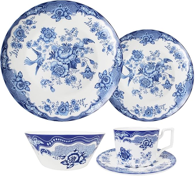 Tabletop Dinner SetsPorcelain Dinner Sets for 8 Persons, 40 Piece New Bone China Tableware Dinnerware Sets Round White Plates Sets