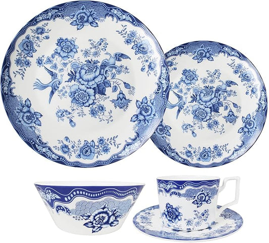 Tabletop Dinner SetsPorcelain Dinner Sets for 8 Persons, 40 Piece New Bone China Tableware Dinnerware Sets Round White Plates Sets