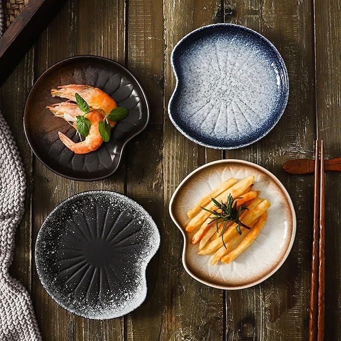 Sauce Dish Household Ceramic Plate Small Dish Plate Creative Dim Sum Plate Delicate Dip Plate Restaurant Tableware Snack Plate(B)