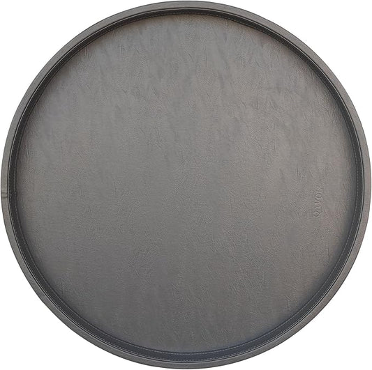 30 x 30 inches high-end Light Luxury Leather Round Oversized Service Tray, Ottoman Tray，Coffee Tray, Food Tray, Family Dinner, Out-of-House Picnic, Party Essential Tray (30 inch Grey)