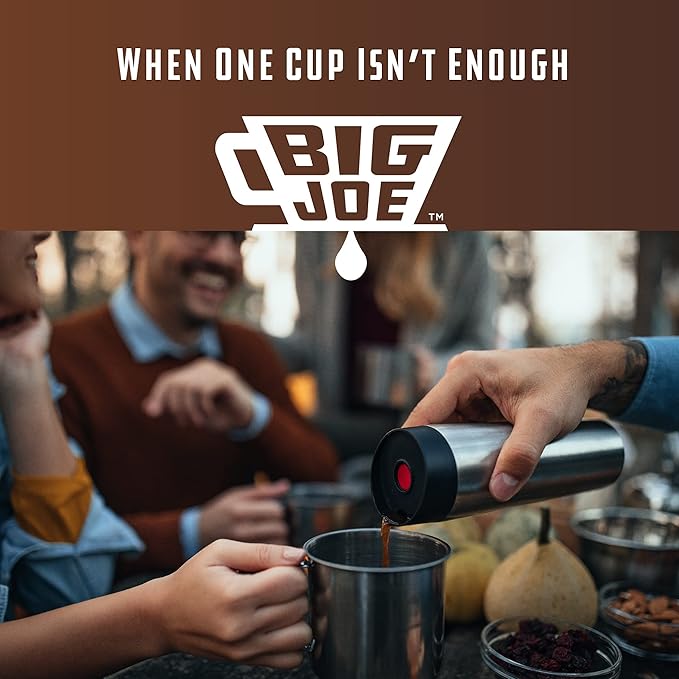 BIG JOE® Large Pour Over Coffee Maker w/ 50 Filters, Brews from 12 up to 75 Ounces, Fits Any Drinkware, Dishwasher Safe, Made in USA