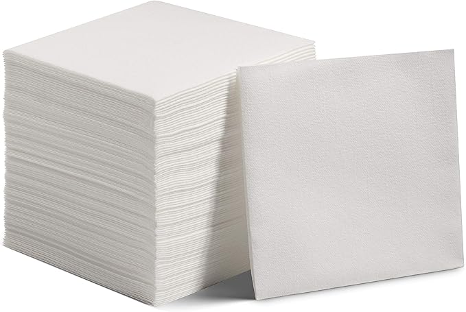 2000-Pack Linen-Feel Dessert And Beverage Napkins - Disposable Cloth-Like Cocktail Paper Napkins - Soft and Absorbent For Bar, Restaurant, Café, Wedding, Parties