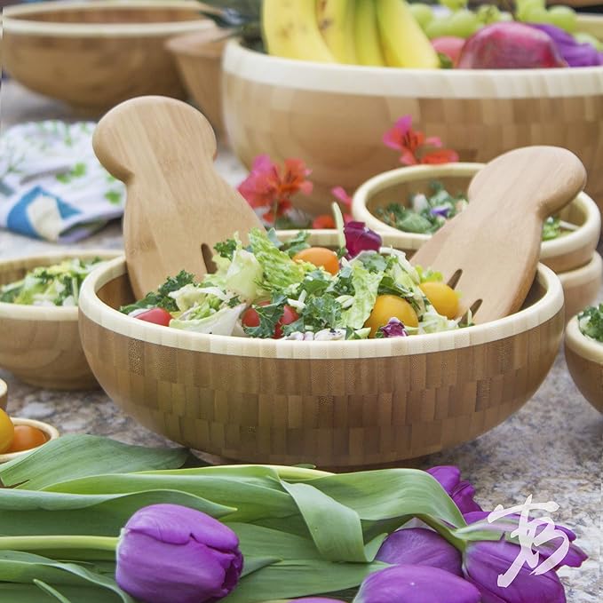 Totally Bamboo Classic Bamboo Serving Bowl, 10" x 10" x 3-1/2"