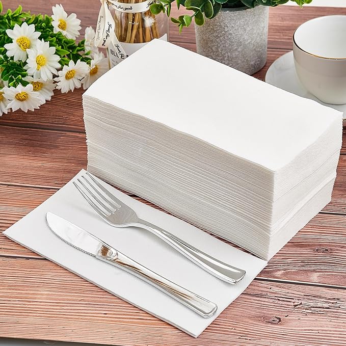 600PACK Disposable Hand Towels for Bathroom, Soft and Absorbent Paper Guest Towels Disposable Decorative Bathroom Hand Napkins for Kitchen, Parties, Weddings, Dinners