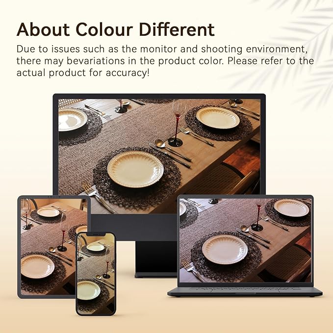 AHHFSMEI Paper Braided Round Placemats Set of 8 Natural Non-Slip Heat Resistant Table Mats for Dining Tables Woven Indoor & Outdoor Place mats(Coffee,8)