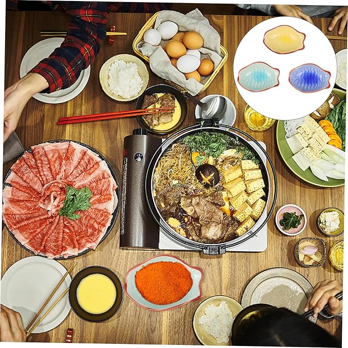 3pcs Sauce Plates Ceramic Sauce Dishes Tableware for Home Restaurant Random Style