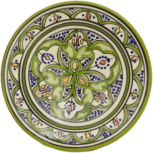 Treasures Of Morocco Ceramic Plates Moroccan Handmade Appetizer Tapas Serving Decorative 9 inches Round