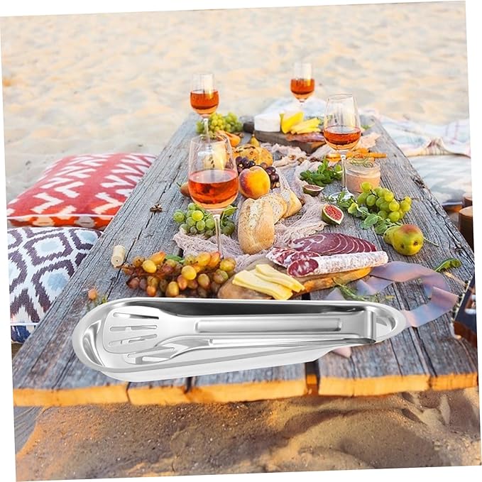 LIFKOME Stainless Steel Serving Tray Clip Storage Tiered Serving Dish Soup Ladle Buffet Plate for Kitchen