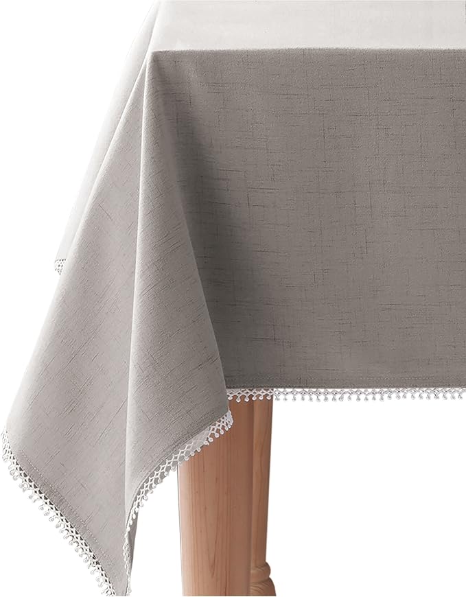 Lenox French Perle Solid 60"x120" rectangle Tablecloth, Dove Grey