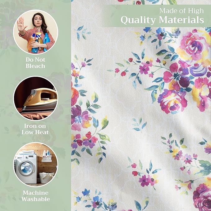 Maison d' Hermine Cloth Napkins Set of 4 100% Cotton Everyday Reusable Square Napkins Cloth Washable, Dinner, Party, Wedding, Restaurant, Spring/Summer (Rose Garden, 20" x 20")