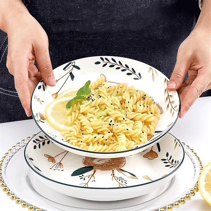 WaLdor Seasoning Plate Snack Dishes, Household Ceramic Dishes, Cartoon Deer Ceramic Dishes, Set of 6 for Desserts, Appetizers, Snacks, Pasta Side Dishes, Bread, Cheese, Fruits Ceramic Sauce Plates