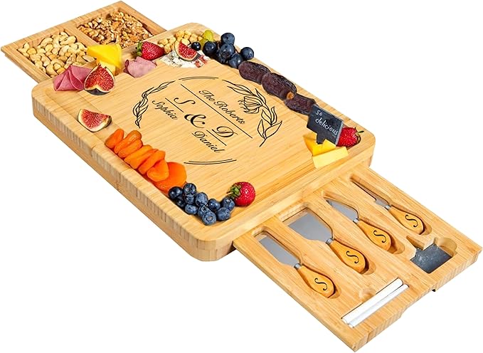 Personalized Charcuterie Board, Custom Bamboo Engraved Cheese Board, Customized Gifts, Bridal Shower Gifts, Perfect for Personalized Wedding