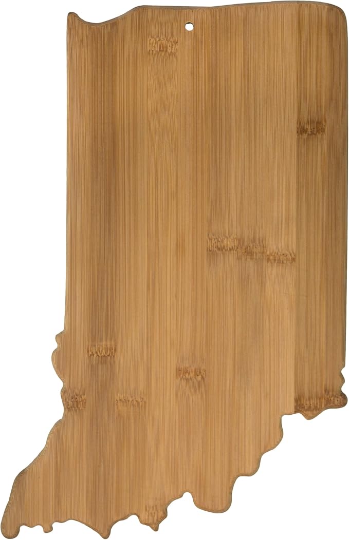 Totally Bamboo Indiana State Shaped Bamboo Serving and Cutting Board