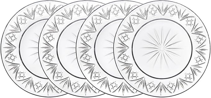 Godinger Appetizer Plates, Serving Plates, for Appetizers, Salads & Desserts Dinnerware Set, 6inch - Dublin Collection, Set of 4