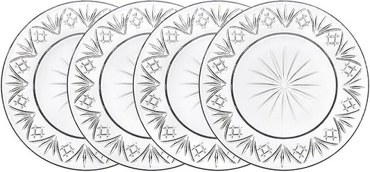 Godinger Appetizer Plates, Serving Plates, for Appetizers, Salads & Desserts Dinnerware Set, 6inch - Dublin Collection, Set of 4