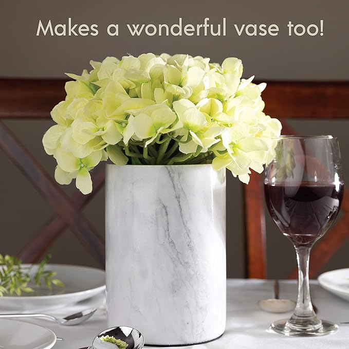 Homeries Marble Wine Chiller Bucket - Wine & Champagne Cooler for Parties, Dinner – Keep Wine & Beverages Cold, Wine Chillers for Bottles – Holds Any 750ml Bottle - Ideal Gift for Wine Enthusiasts