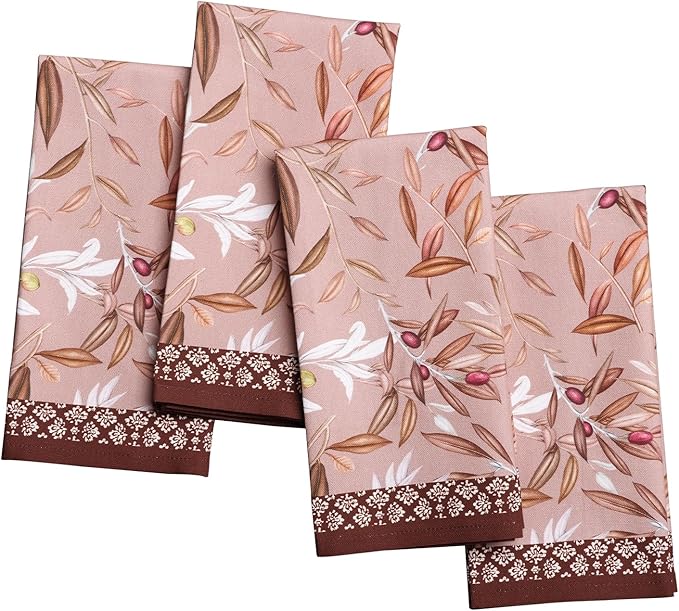 Maison d' Hermine Cloth Napkins Set of 4 100% Cotton Soft & Durable Everyday Reusable Square Napkins Cloth Washable, Dinner, Cocktail Party, Wedding, Restaurant (Nyons, 18" x 18")