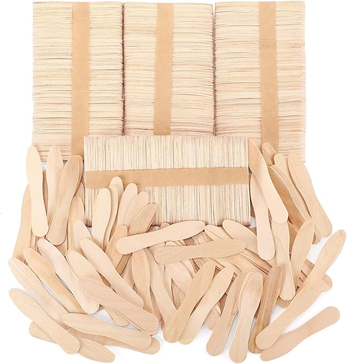 Nuogo 500 Pcs Wooden Ice Cream Sample Spoons Bulk 3'' Disposable Honey Gelato Tasting Sticks Cutlery Mini Wood Chocolate Hot Cocoa Essential Small Wedding Dessert Spoon for Eating Sampling Craft