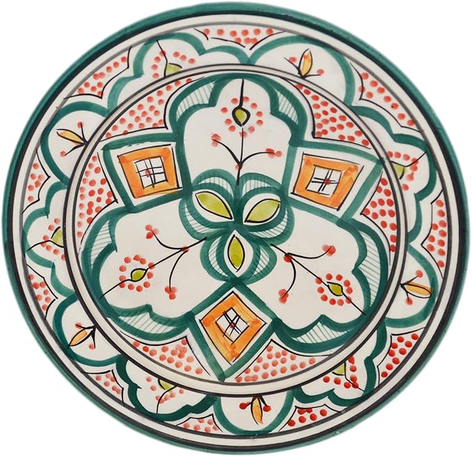 Treasures Of Morocco Ceramic Plates Moroccan Handmade Appetizer Tapas Serving Decorative 8 inches Round