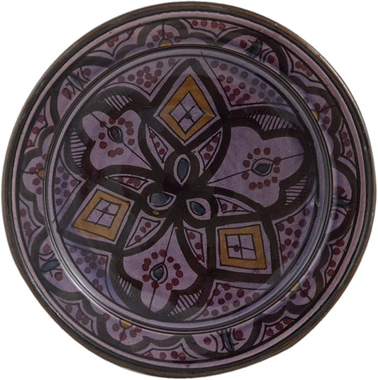 Ceramic Plates Moroccan Handmade Appetizer Tapas Serving Decorative 8 inches Round