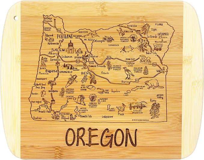 Totally Bamboo A Slice of Life Oregon State Serving and Cutting Board, 11" x 8.75"