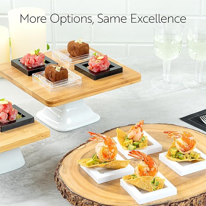 Restaurantware 2.5 x 2.5 Inch Dessert Plates 20 Disposable Appetizer Plates - For Cold Foods White Plastic Mini Serving Plates Serve Appetizers Or Desserts For Buffet Or Catered Events