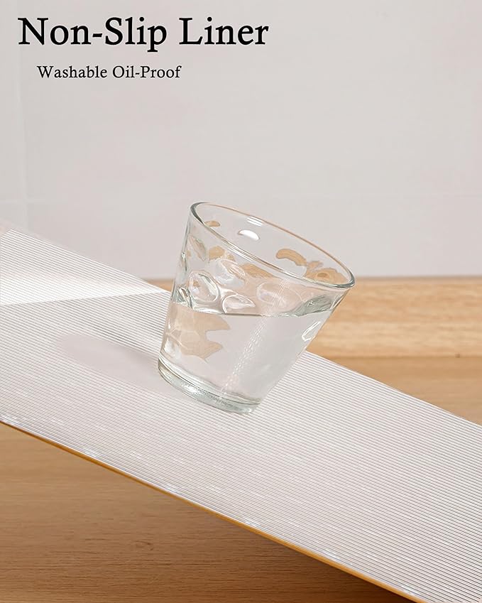 Shelf Liners for Kitchen Cabinet 12 Inch Wide X 20 Ft Cabinet Drawer Liner Non Slip Waterproof Non Adhesive Cupboard Refrigerator Mat Thickened Pantry Bathroom Drawer Protector Mats