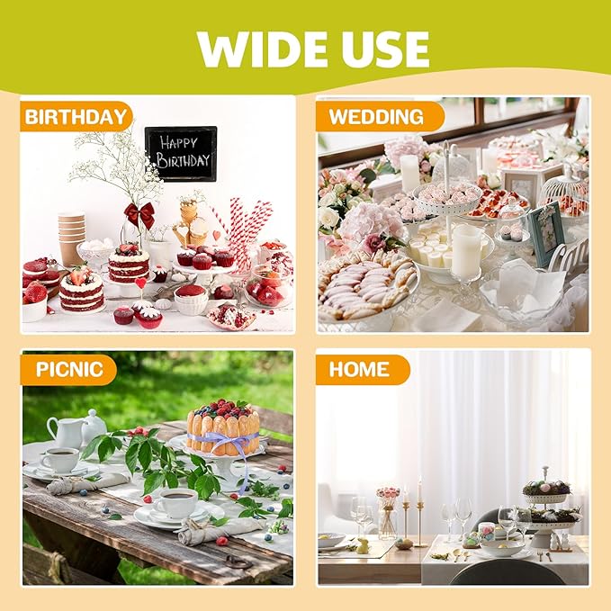 7 Pcs Wood Dessert Table Display Set Wooden 3 Tie Cupcake Stands Rustic Round Cake Stand Wood Dessert Serving Trays for Christmas Party Baby Shower Wedding Birthday(Brown)