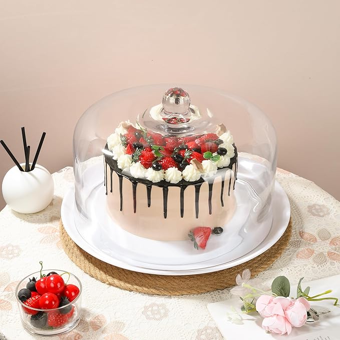 Handmade Sturdy Glass Cake Dome, Cake Cover Lid for Cake, Food and Display, Glass Topper For Cake Plate And Cake Stand, Cake Stand Topper, Glass Dome Cloche, Glasss Cloche (12"x8")