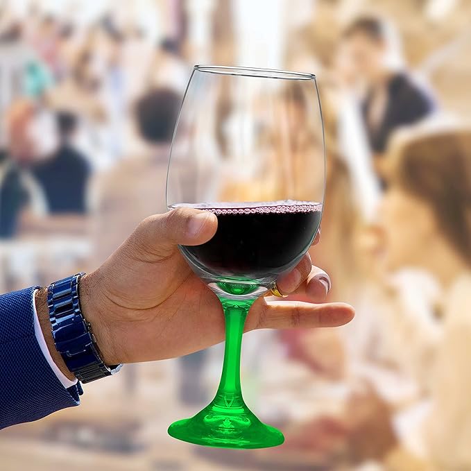 DISCOUNT PROMOS Rioja Grand Wine Glasses 20.75 oz. Set of 10, Bulk Pack - Perfect for Hotel, Bar, Restaurant or Lounge - Green