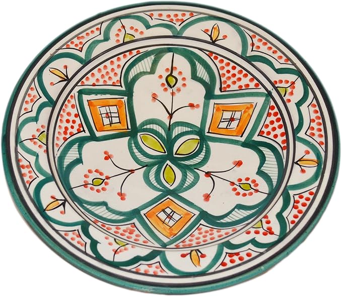 Treasures Of Morocco Ceramic Plates Moroccan Handmade Appetizer Tapas Serving Decorative 8 inches Round