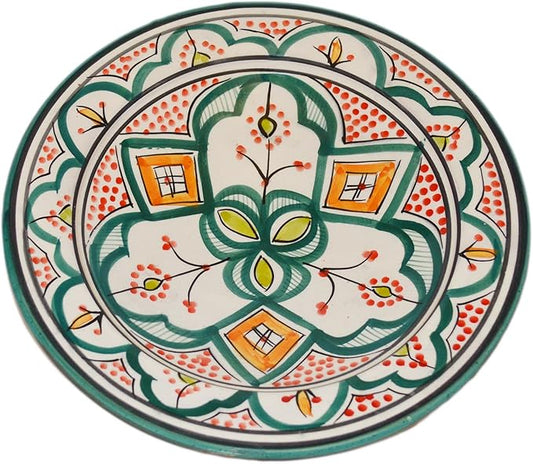 Treasures Of Morocco Ceramic Plates Moroccan Handmade Appetizer Tapas Serving Decorative 8 inches Round