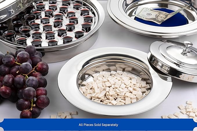 (Bread Tray Lid) Premium Communion Trays for Churches | Communion Set | Communion Plates for Church | Communion Tray Set | Communion Supplies | Church Communion Ware Sets
