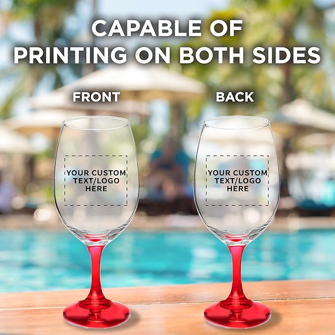 Custom Rioja Grand Wine Glasses 20.75 oz. Set of 50, Personalized Bulk Pack - Perfect for Hotel, Bar, Restaurant or Lounge - Red