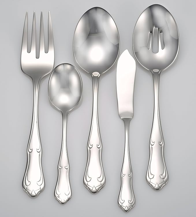 Liberty Tabletop Champlin 45-piece 18/10 Flatware Set Service for 8, Includes Serving Pieces Made in USA