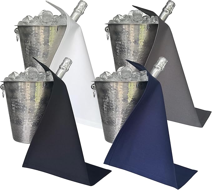 Original Bottle Cloths for Ice Buckets, Cotton, 42 cm, Corner Hole, Stitched Circle (Colour Combo, Pack of 4)