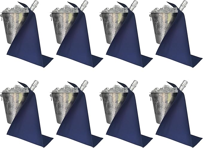Original Collection, Bottle Cloths for Ice Buckets, Cotton, 42 cm, Corner Hole, Stitched Circle (Royal Blue, Pack of 8)