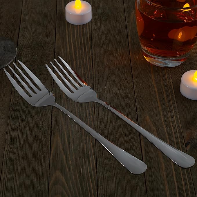 Cornucopia Brands Serving Fork (2 Pack) Set of Two (2)- Elegant Top of the Line Serving Forks, Buffet & Banquet Style Serving Forks, 9" Stainless Steel