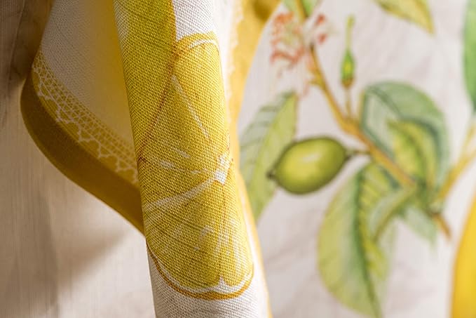 Maison d' Hermine Cloth Napkins Set of 4 100% Cotton Everyday Reusable Square Napkins Cloth Washable, Dinner, Party, Wedding, Restaurant, Spring/Summer (Limoncello, 20" x 20")